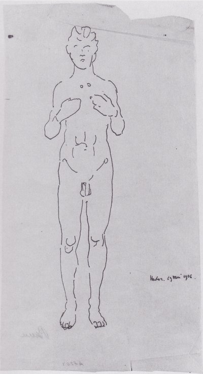 Figure Study for View into Infinity III by Ferdinand Hodler